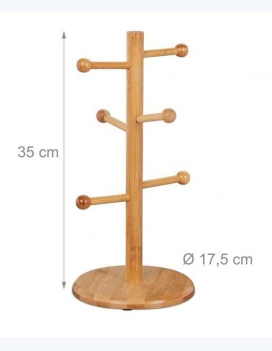 Stojak na kubki precle bambusowy wys. 35cm