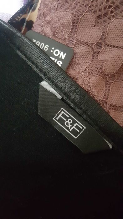 Sukienka długa ze skórzaną wstawką L/XL