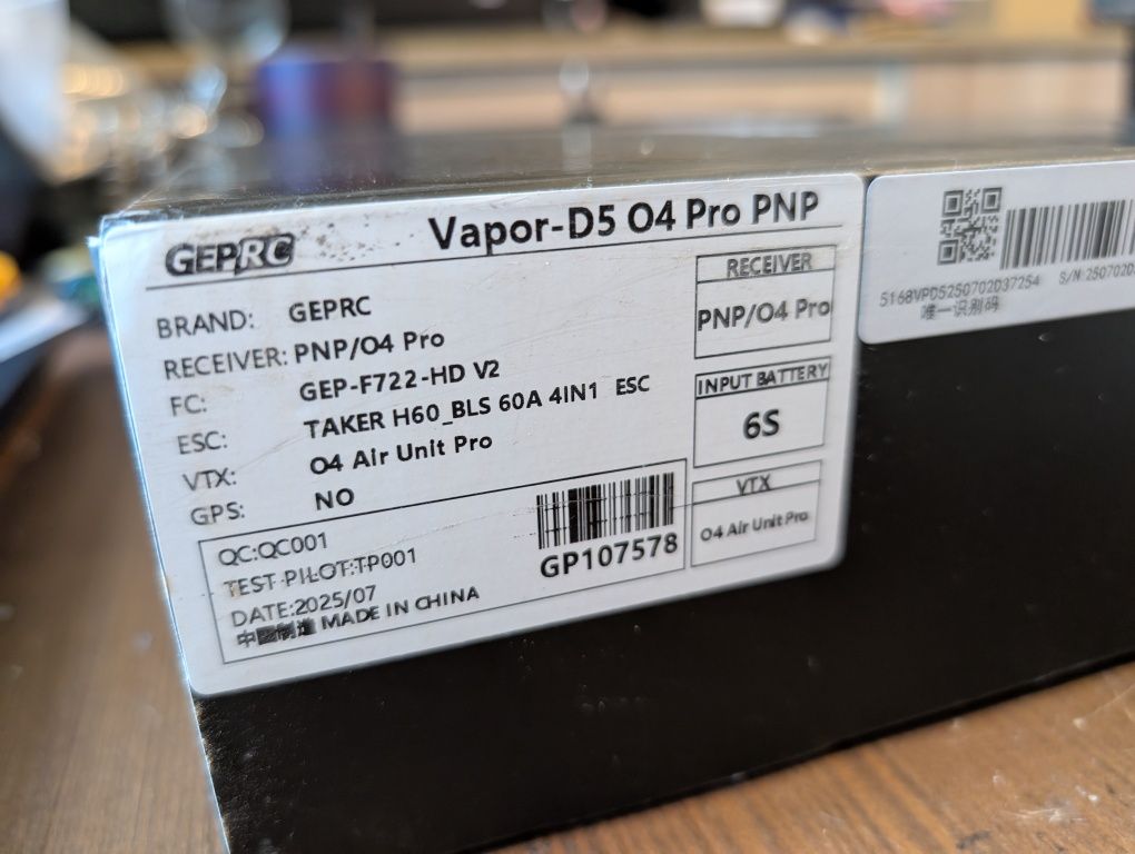 Дрон GepRC Vapor D5 DJI O4 новий Integra, cnhl, tbs tangol