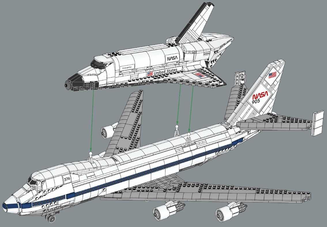 Літак-носій шатлів, LEGO Icons, 10360, Boeing 747, NASA Enterprise
