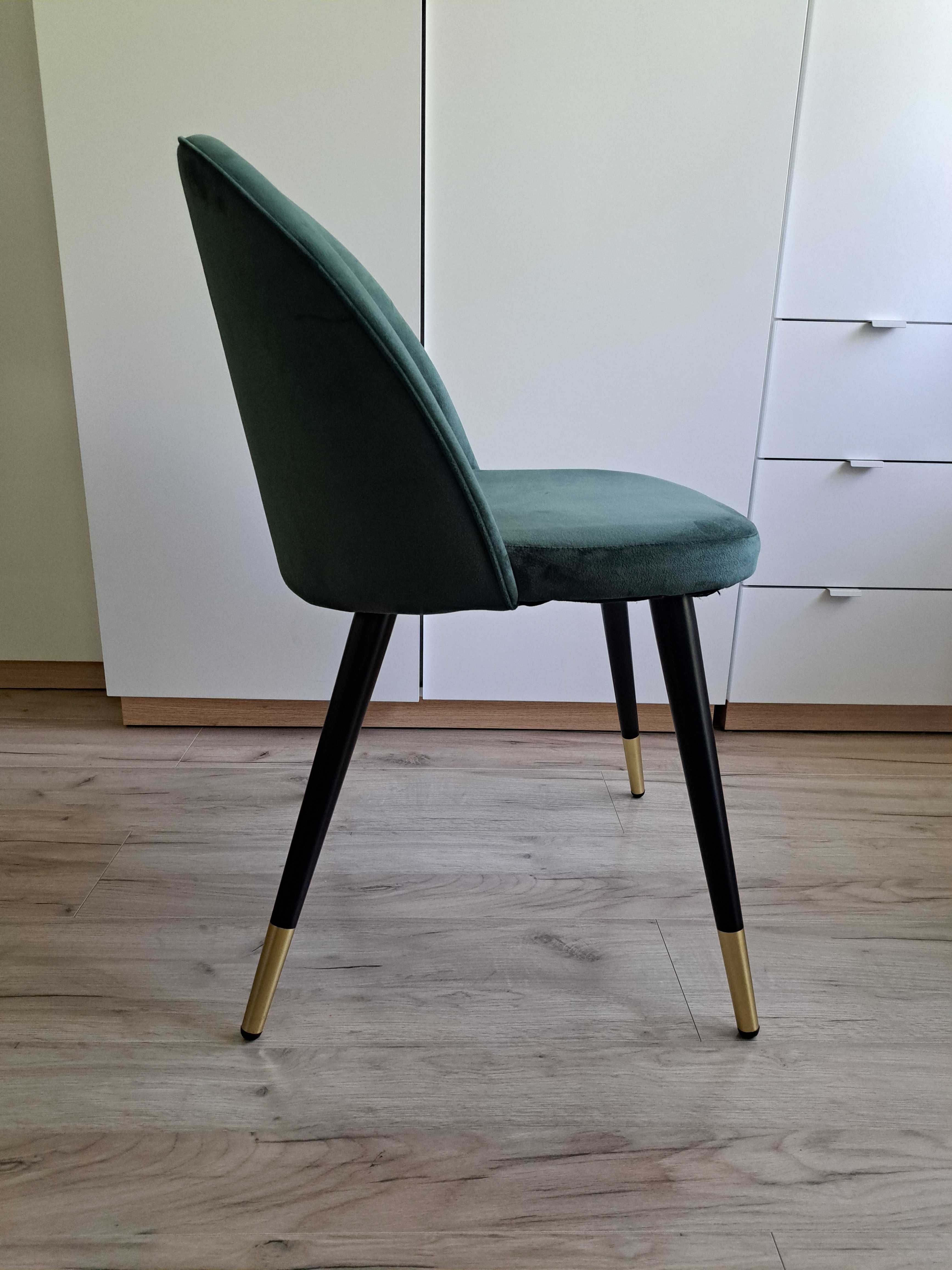 Nowoczesne krzesło Glamour butelkowa zieleń