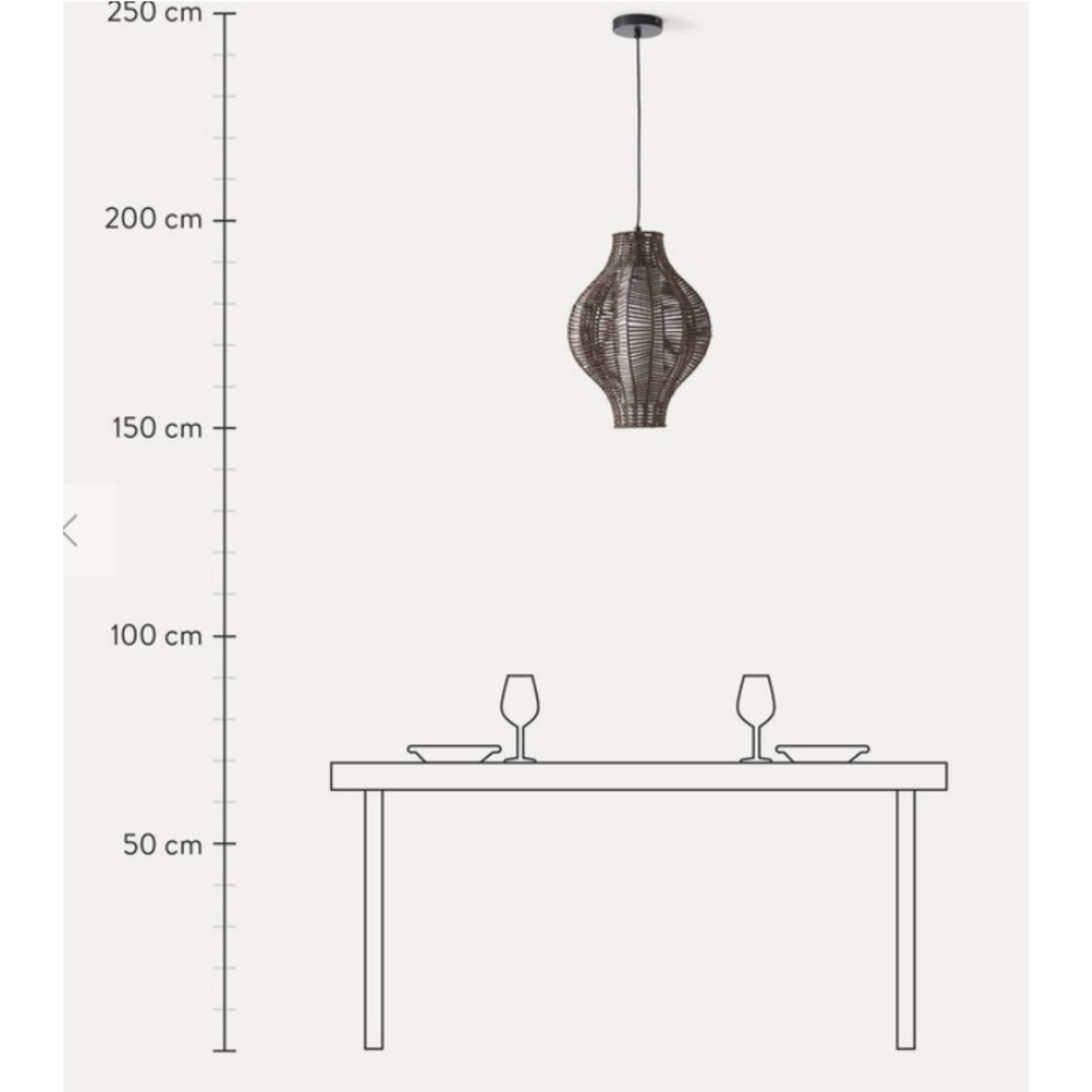 Lampa Wisząca Westwing Malena DEL2LIT05-109 Ratanowa Brąz E27