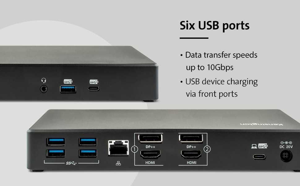 Kensington Dock Hub SD4780P Displaylink USB-C MacBook Dual 4K 100W PD