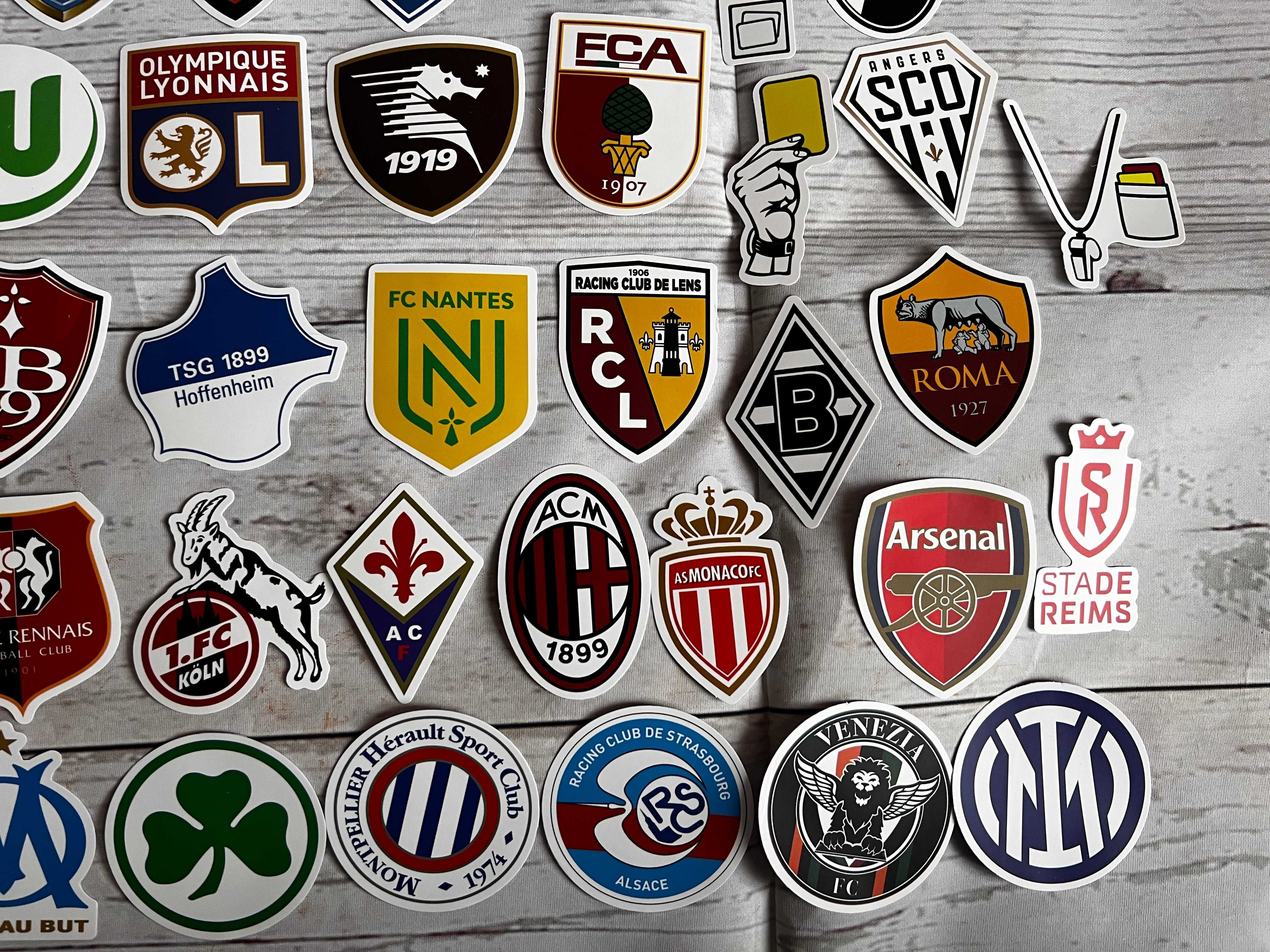 Piłka nożna football zestaw naklejek 52 sztuki kluby piłkarskie