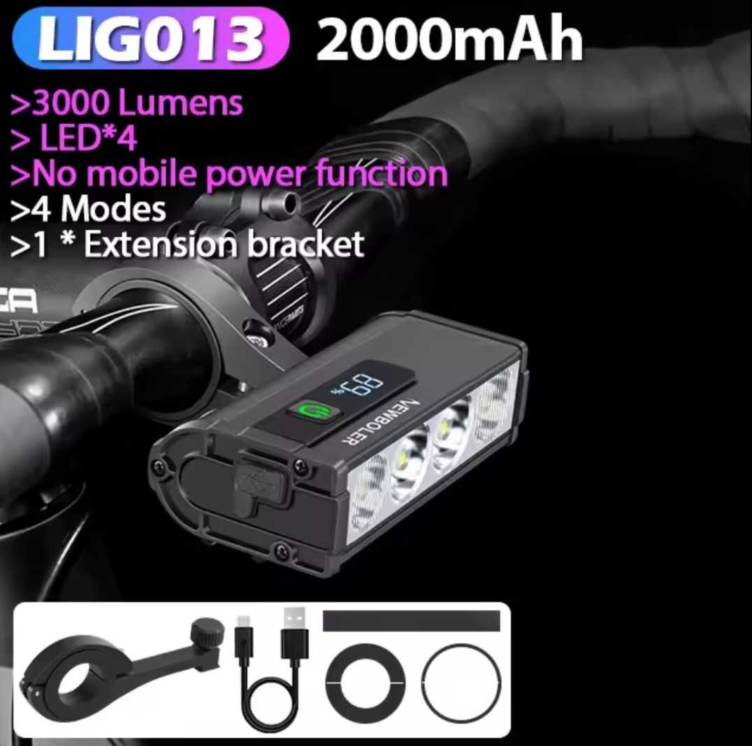 Lampa rowerowa halogen rowerowy potężna moc 3000 lumenów
