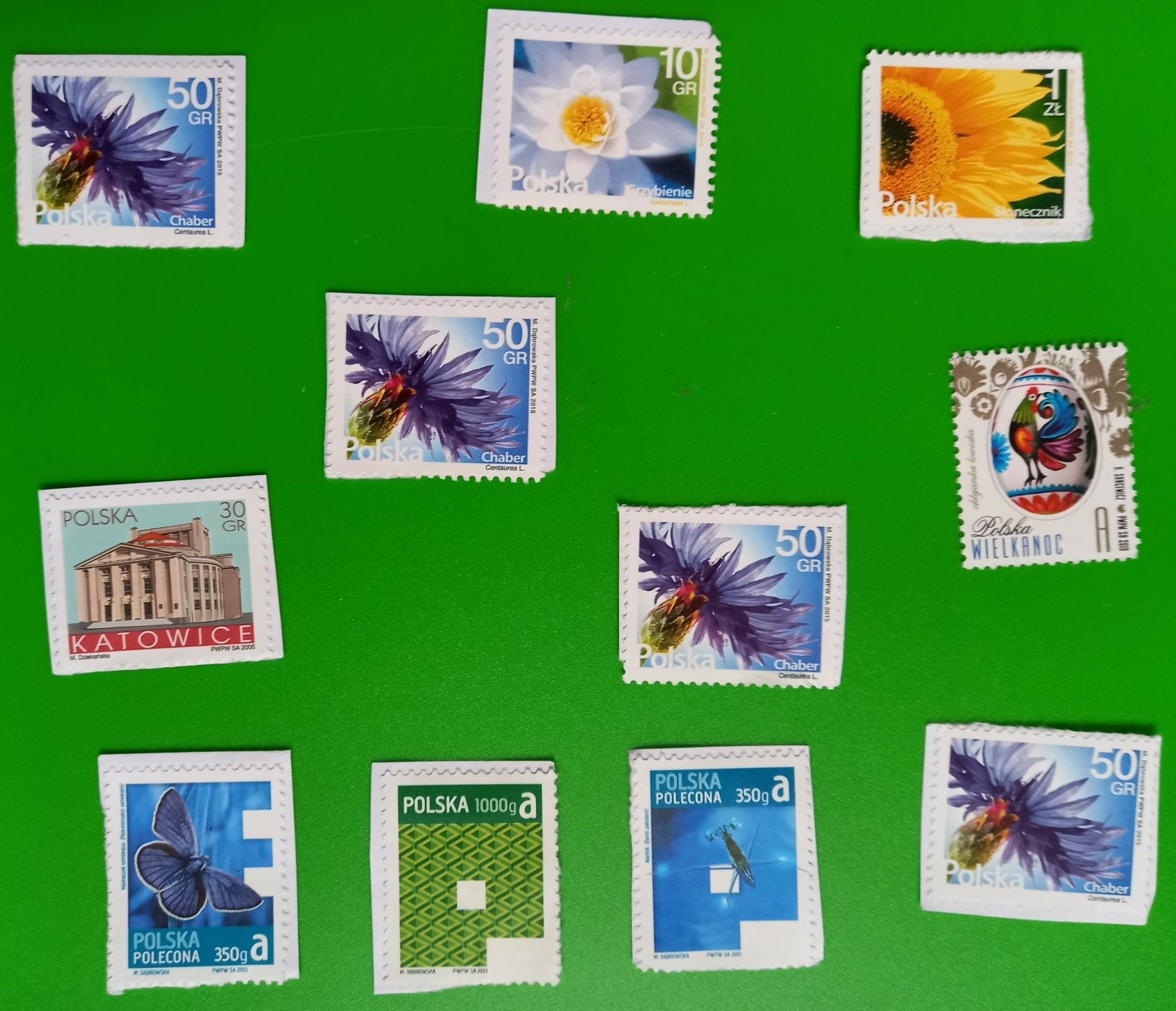 Zestaw polskich niestemplowanych znaczków pocztowych