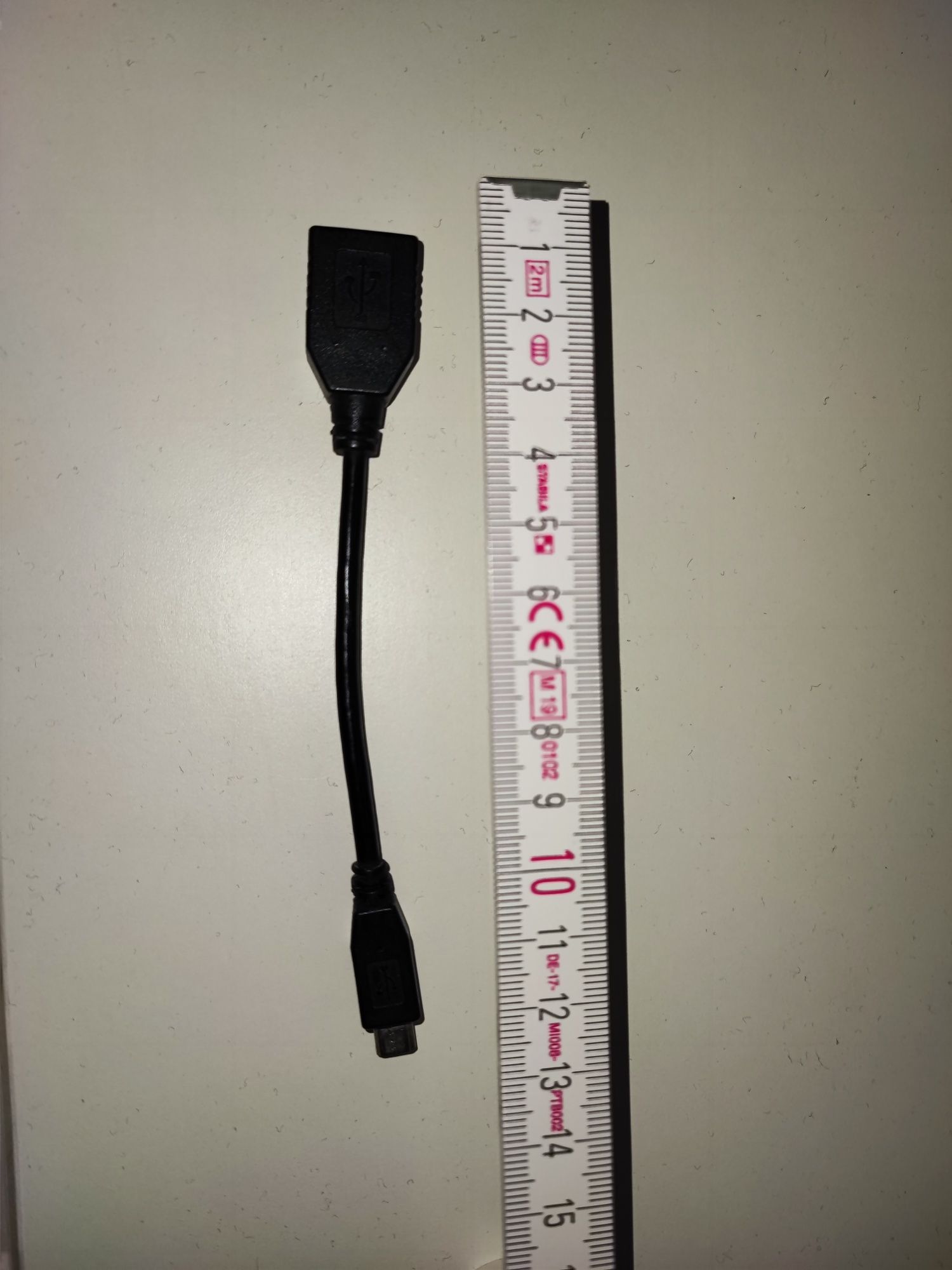 OTG micro USB кабель, 14 см.