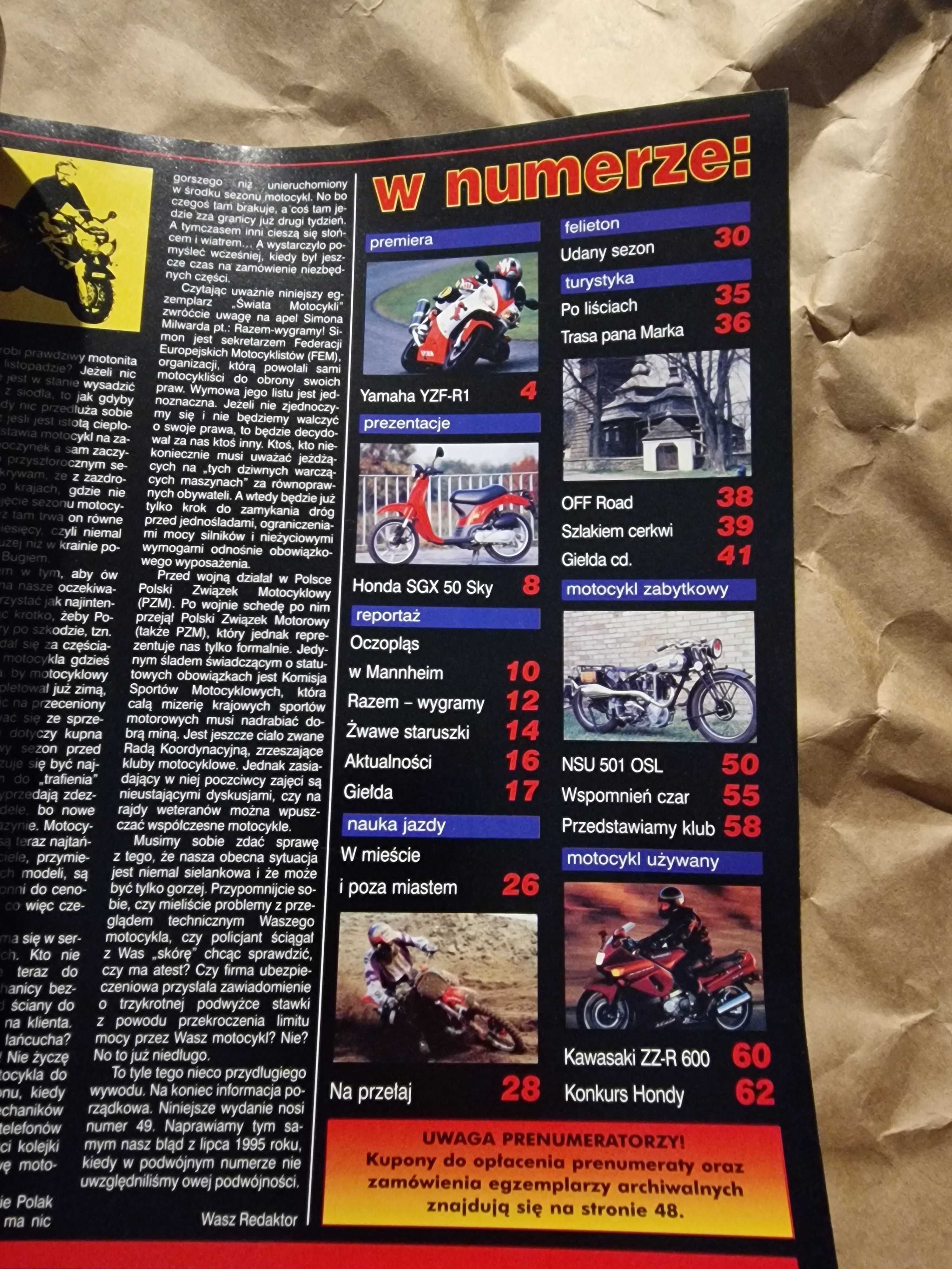 Świat motocykli nr 11 49 listopad 1997 NSU 501 OSL