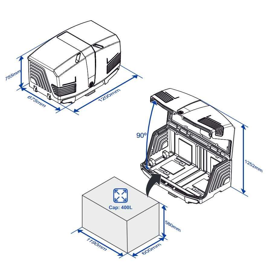 BOX bagażnik kufer na hak 400L Towbox V3 LED czarny, szary, pomarańcz