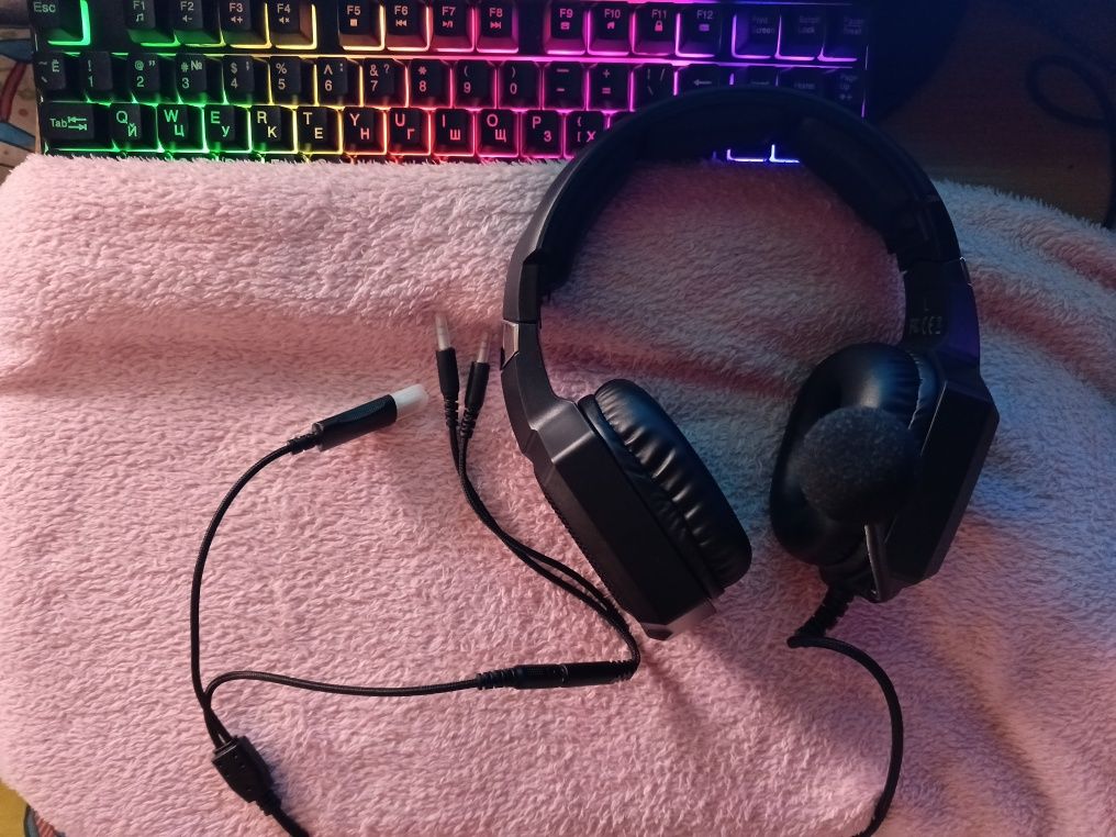 Ігрові геймерські навушники з мікрофоном RGB onikuma k8