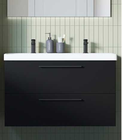 NOWA szafka pod umywalkę 90cm czarna mat