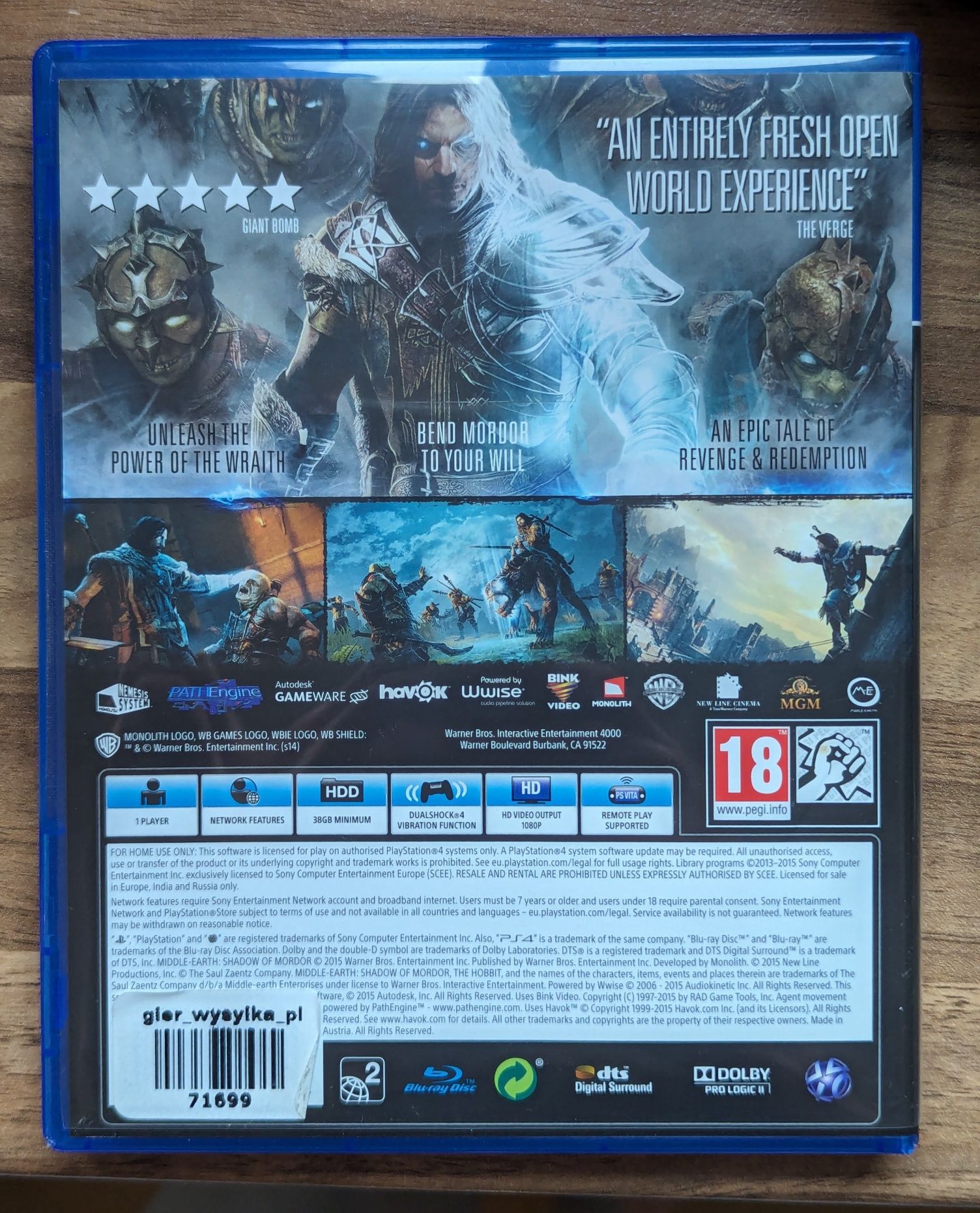 Shadow of Mordor: GOTY PS4