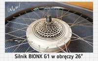 Silnik rower elektryczny Bionx G1 pierwszej generacji obręcz 26", 250W
