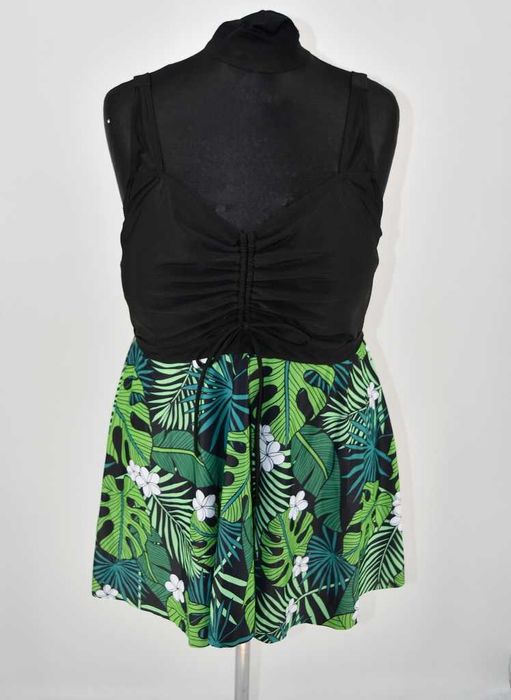 Sukienka kąpielowa tankini plus size 4XL print liście
