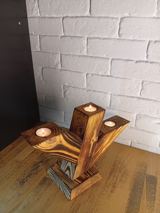 Świeczniki drewniane tealight