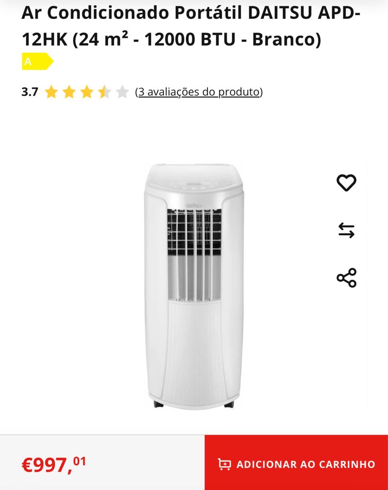 Ar Condicionado Portátil com kit janelas