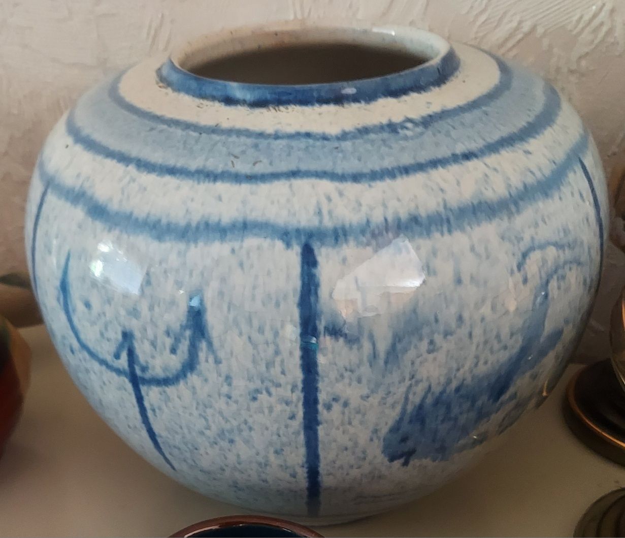 Wazon ceramiczny błękitny ginger jar, azjatycki (korea,japonia,chiny)
