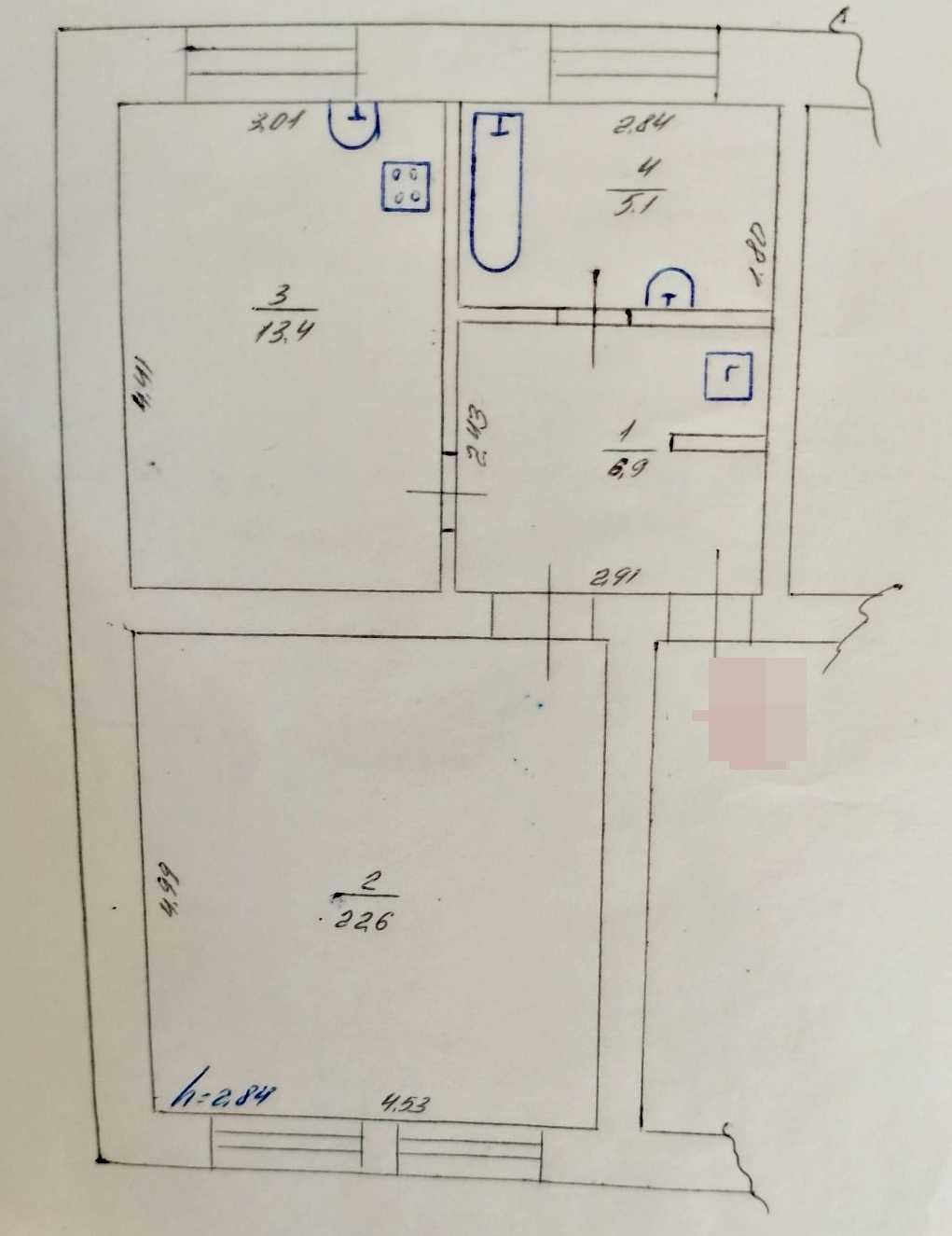 Продам велику 1 кімн квартиру на 2 поверсі з індивідуальним опаленням