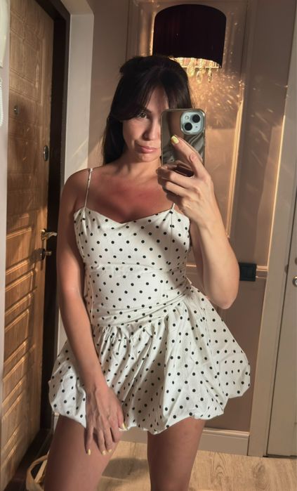 Сукня балон в горох polka dots Bershka