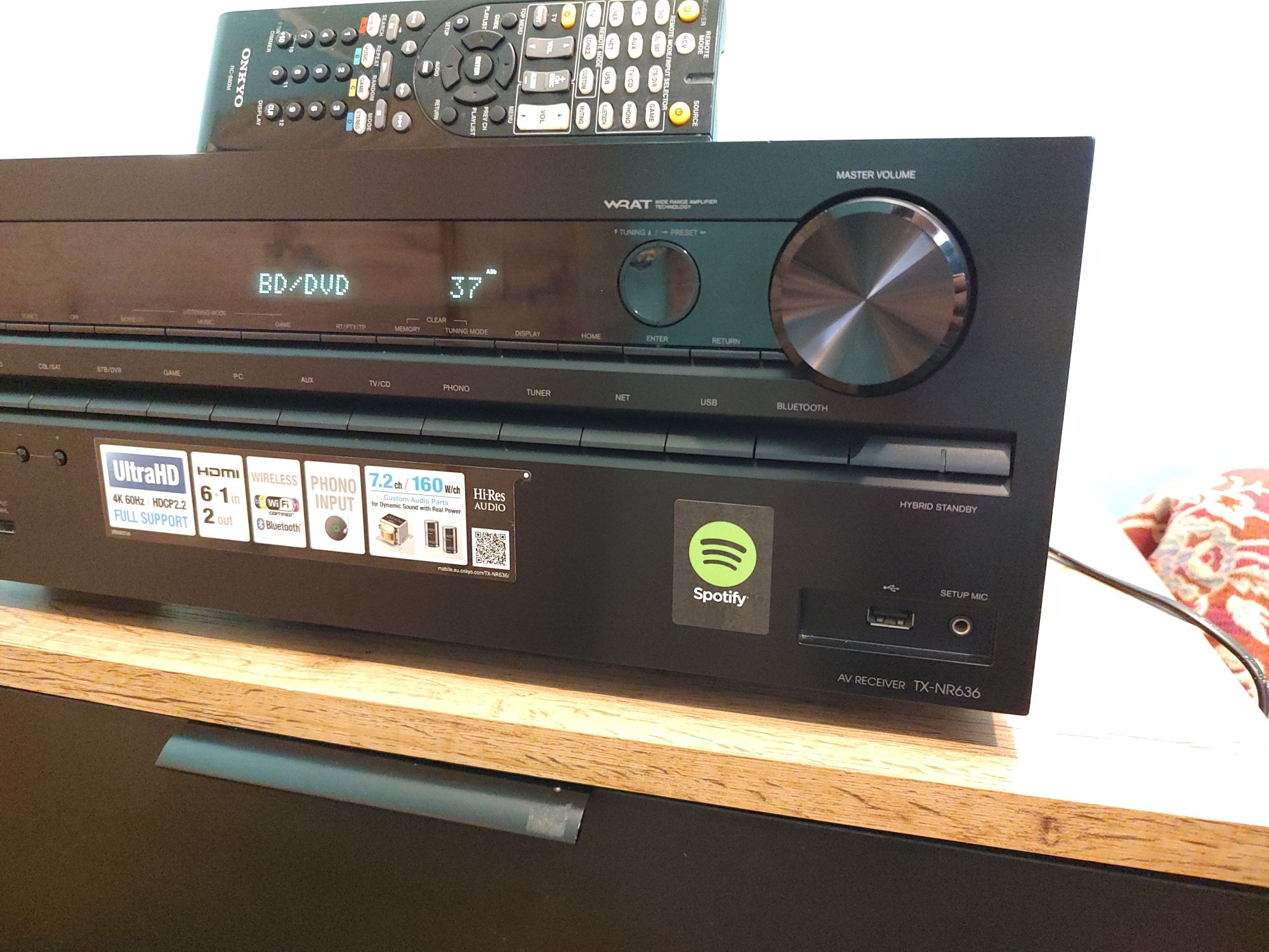 Onkyo tx-nr636,pilot,bt,wi-fi,USB,4k uhd hdr10+,dolby ATMOS okazja wys