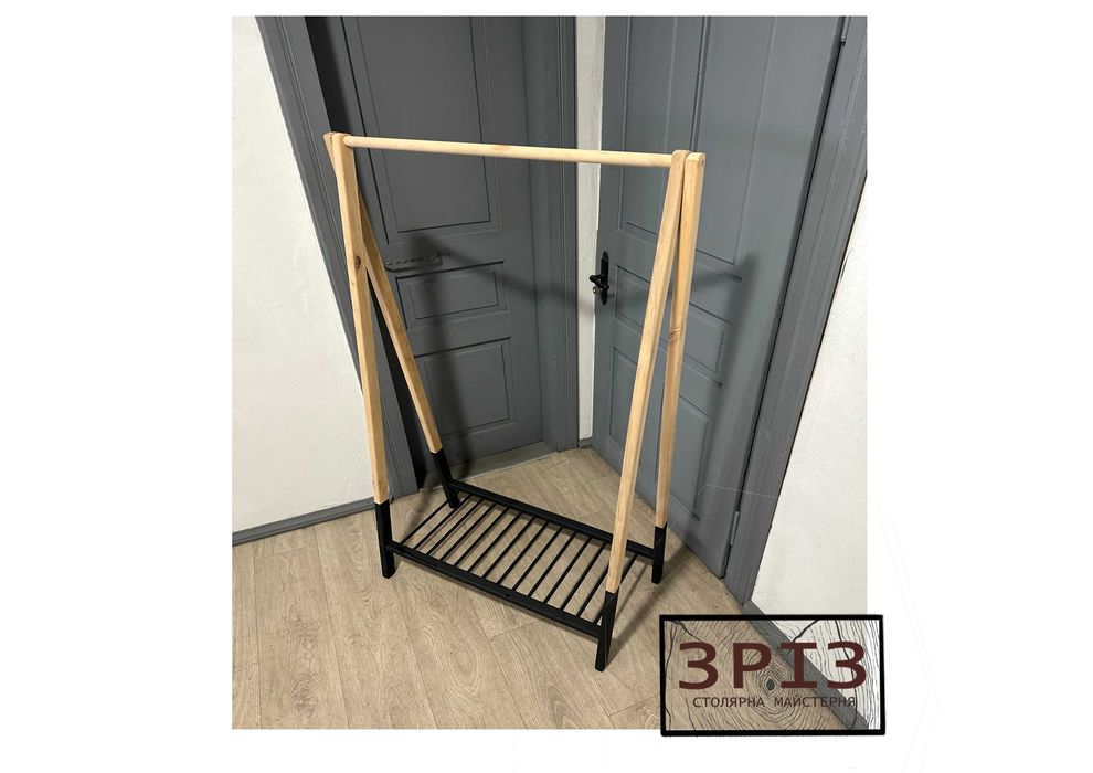 Рейл для одягу, стійка дерев'яна! вішалки
