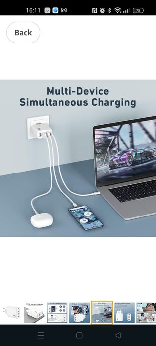 CREAPICO 4-Port Charger for iPhone 16/16e/15/14/13 Pro Max/Pro/Plus, 3