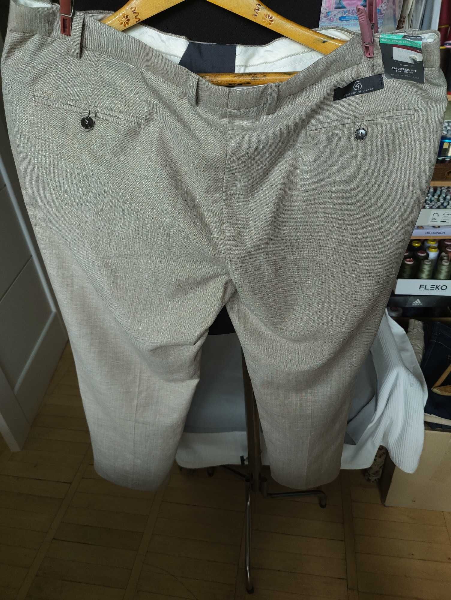 Джинсы (chino linen mix Marks&Spencer Англия W42 light grey.