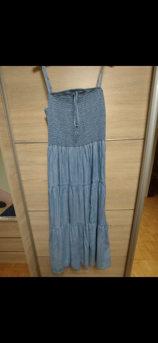 Nowa sukienka, dluga ,jeansowa rozm 42