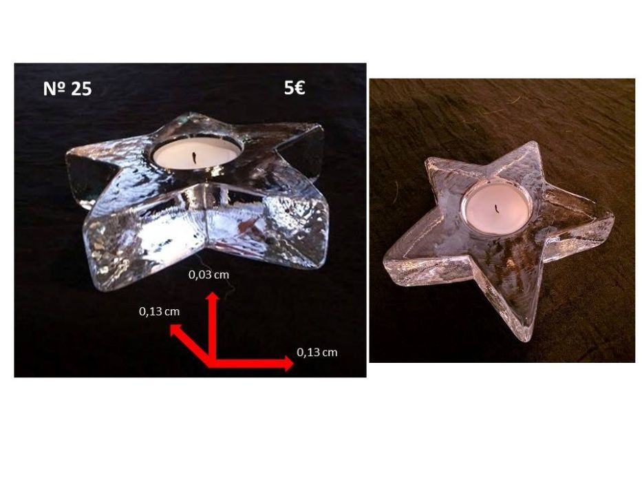 Taças e castiçais em cristal