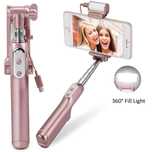 Selfie stick Mocreo, statyw do selfie l z lampką i lusterkiem.