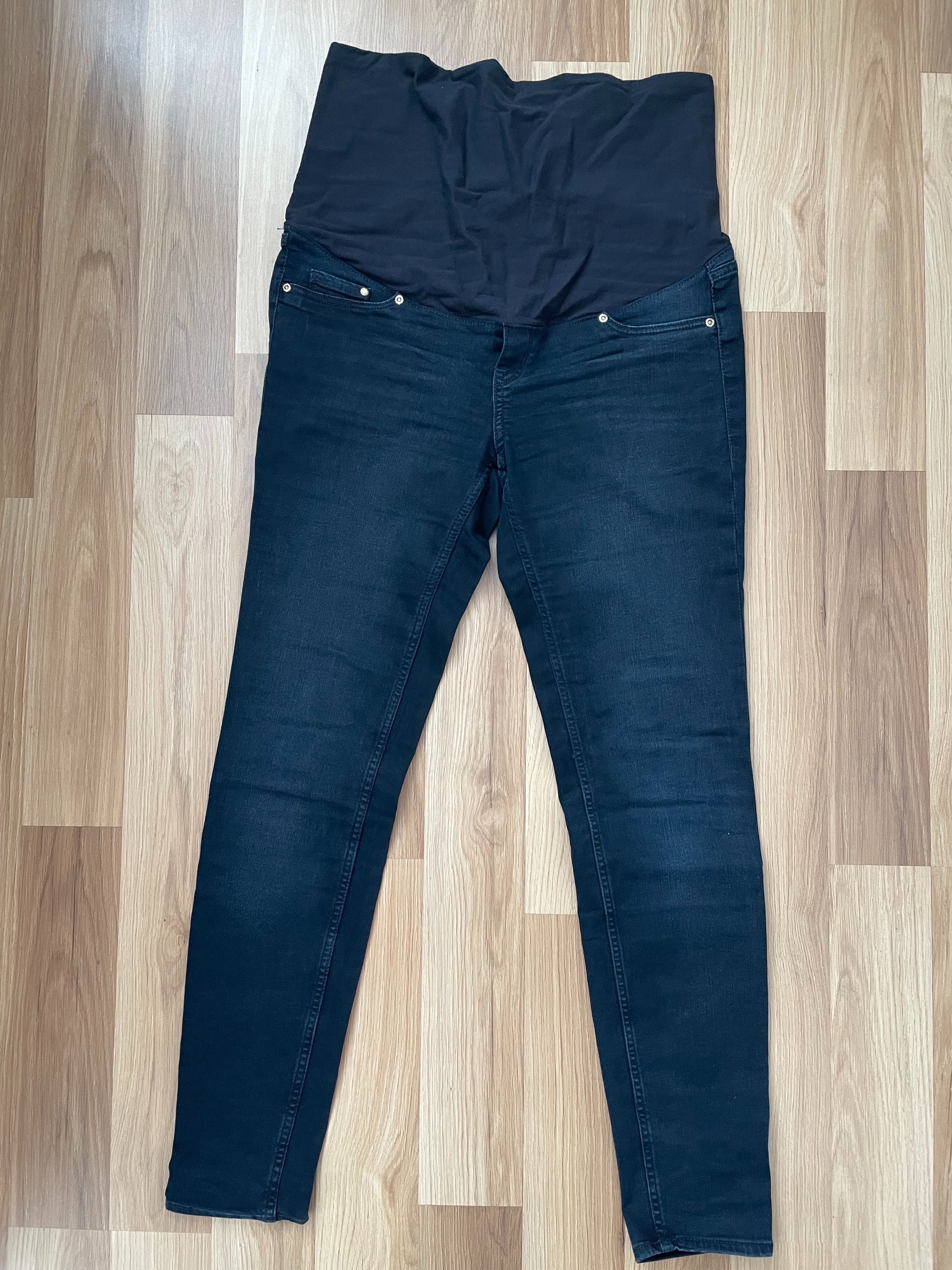 Nowe spodnie ciążowe H&M Mama rozm. 42 M/L jeans ciemny rurki