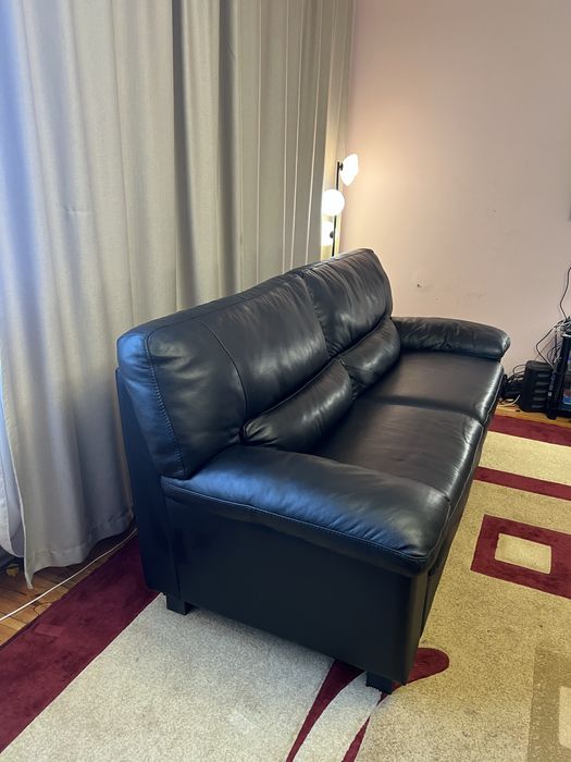 Чорний Шкіряний Диван з натуральної шкіри з Данії