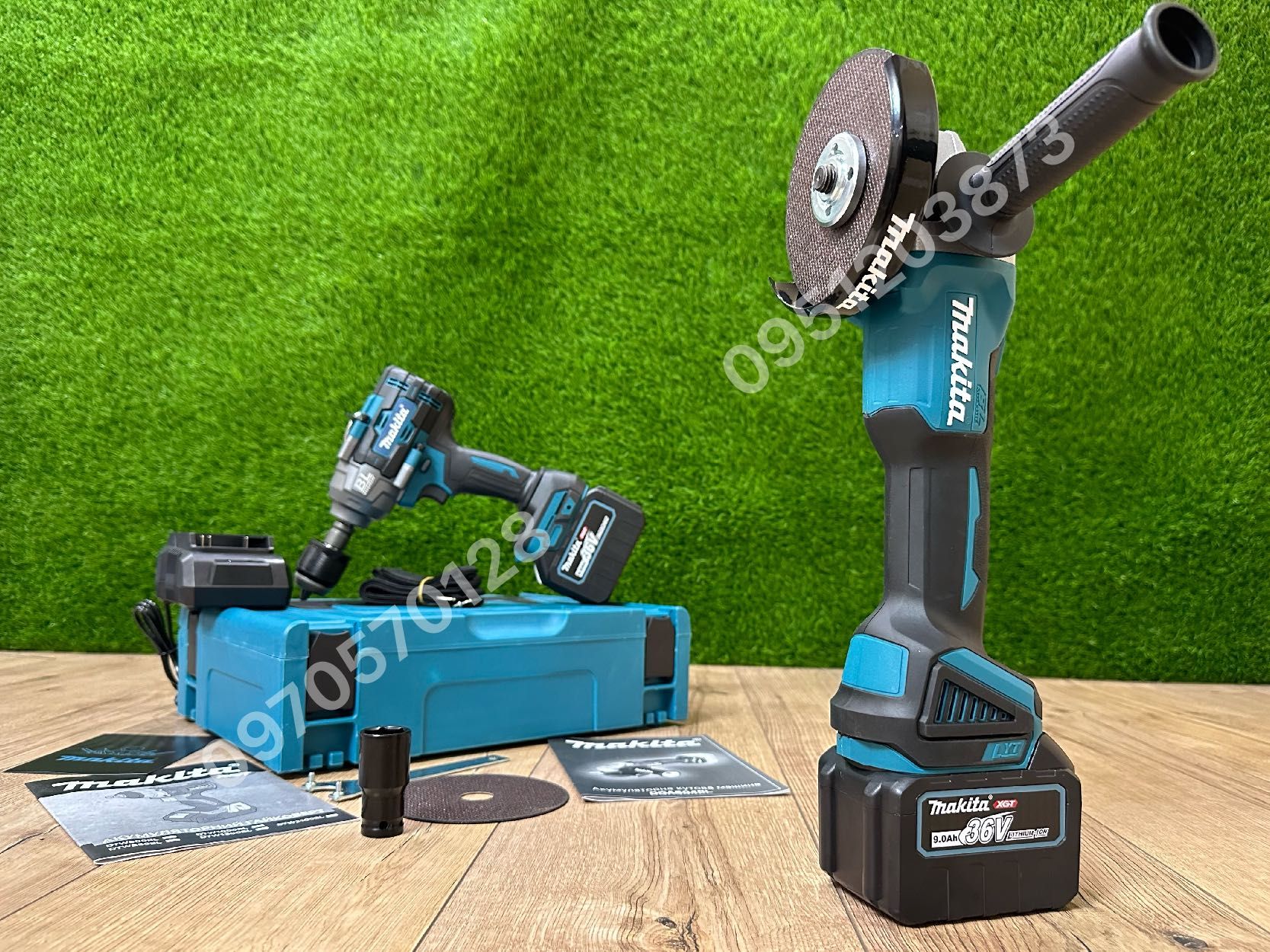 Набор 2/1 Makita Гайковерт DTW1002Bl + Болгарка DGA504 36V 9Ah комплек