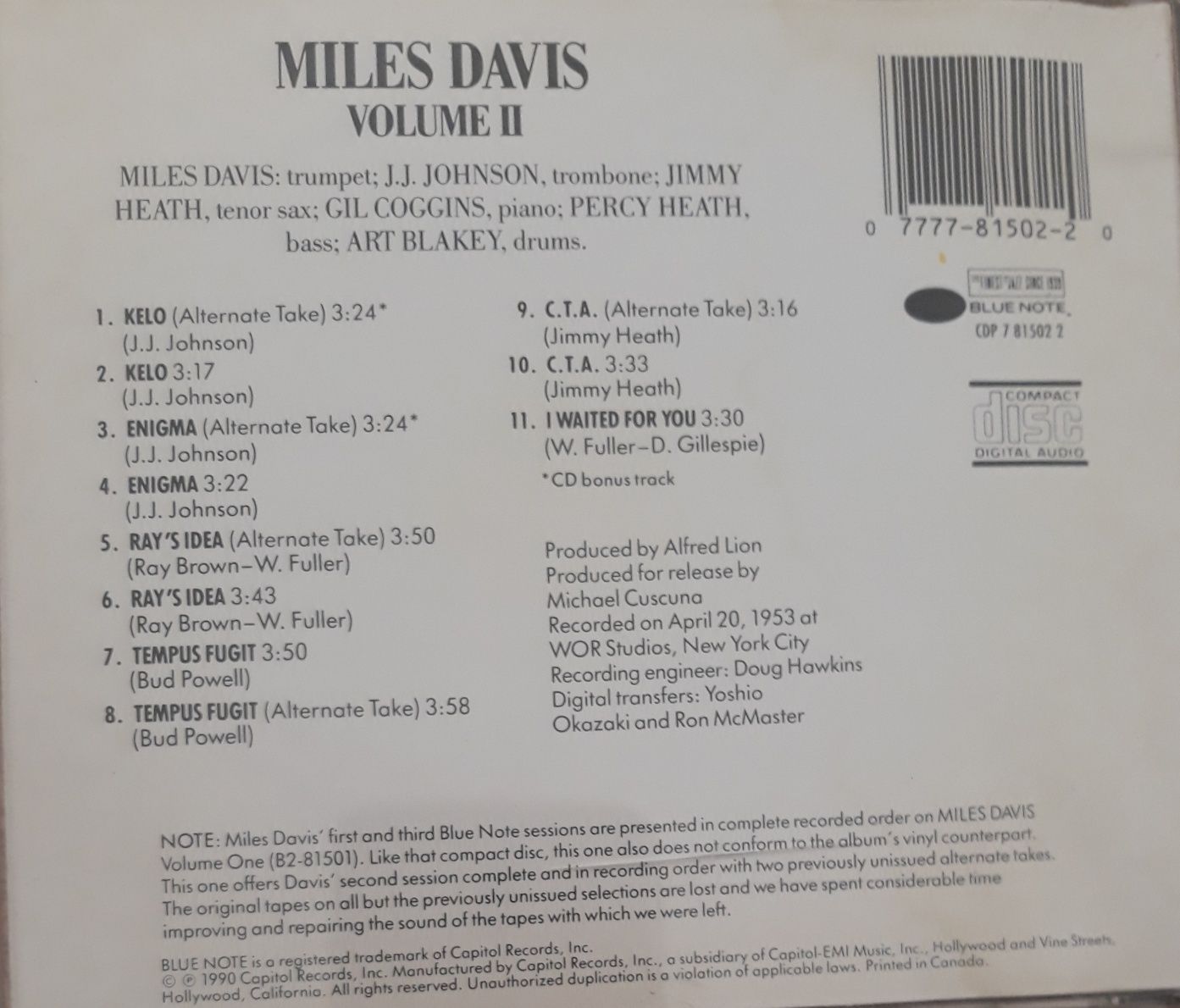 CD Miles Davis Volume 2