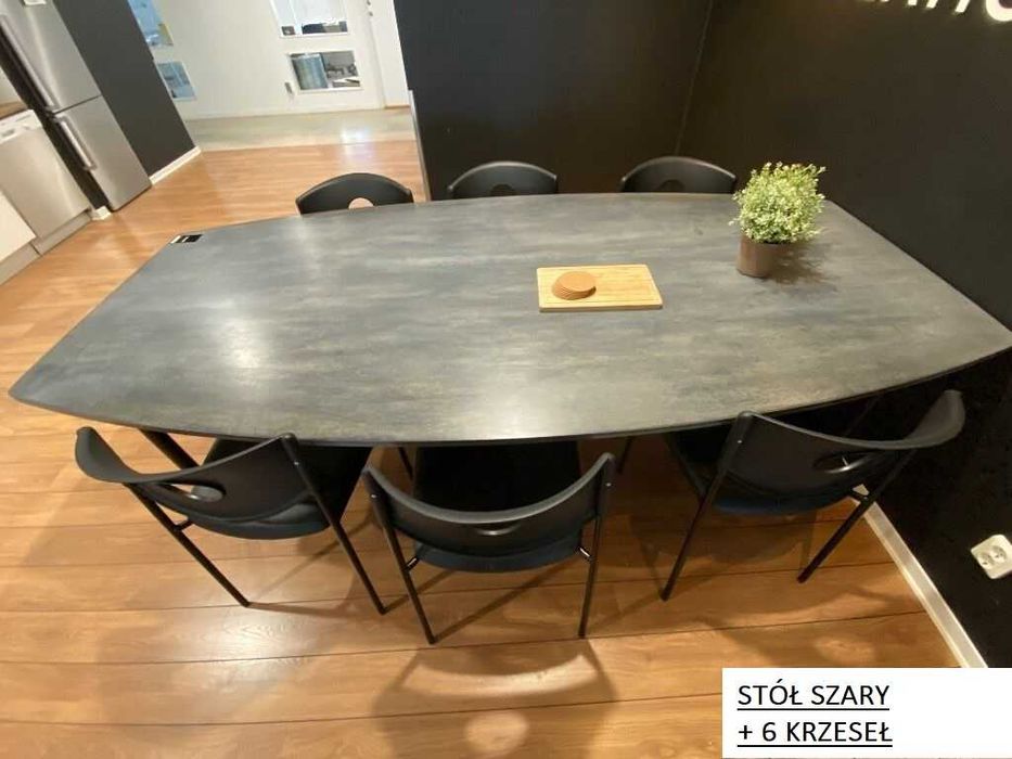Stół 240x120cm do biura / jadalni / konferencyjny + 6 krzeseł zestaw