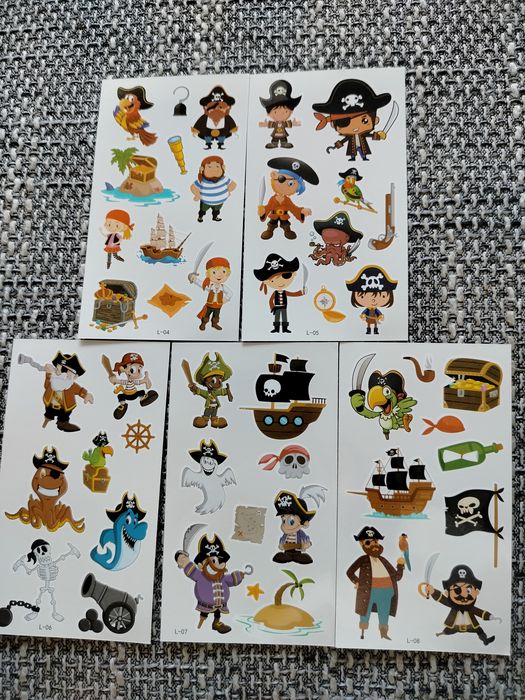 Tatuaże Piraci 5 listków na imprezę  nowe Promocja