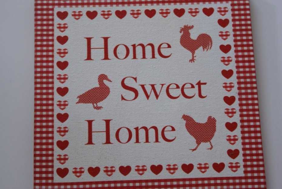 Home Sweet Home Obrazek Dekoracja do Kuchni Koguty