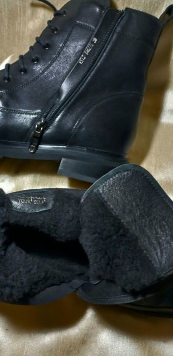 Шкіряні черевики Respect 38 теплі напівчобітки сапожки ботинки