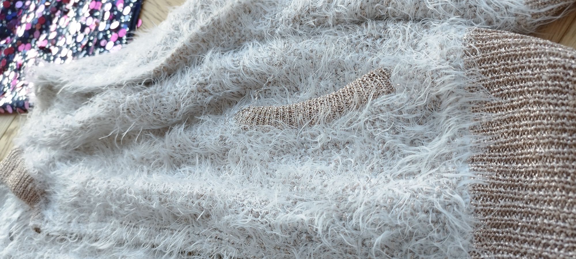 Zestaw świąteczny sweter tunika sukienka spódnica cekiny brokat kratka