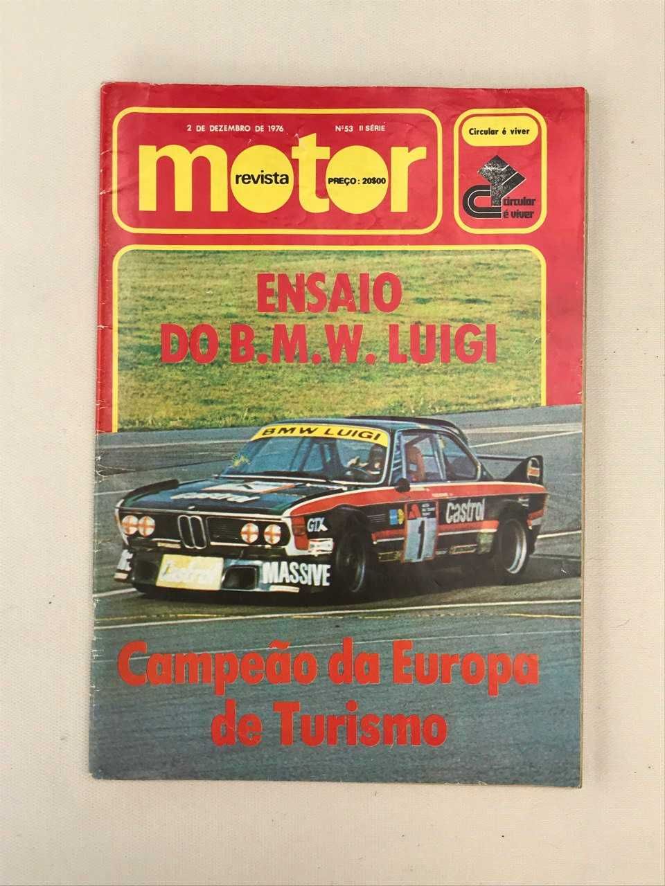 Revista de Rally Vintage Carros ''Motor Ensaio BMW Luigi 1976''