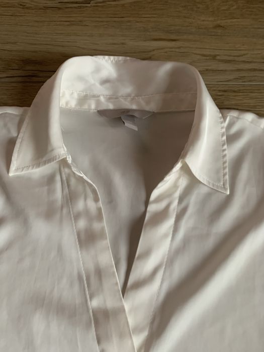 Biała lekka elegancka koszula na długi rękaw rozmiar M H&M