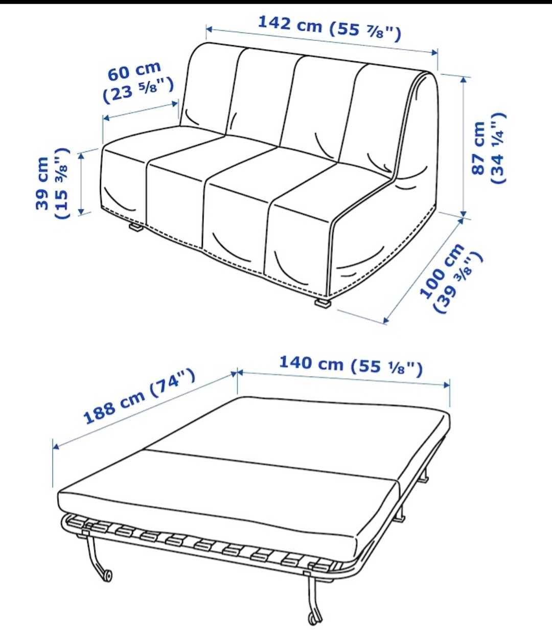 NOWA CENA Ikea sofa rozkładana Ransta naturalny