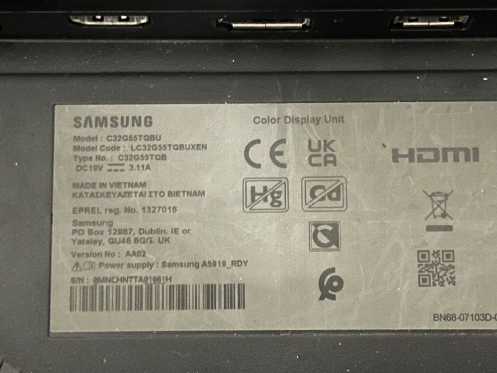 Monitor Samsung Odyssey G5 32” QHD