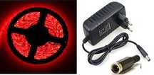 Fita de LEDs de 5m, Vermelha, Super Brilho (5630)+ Alimentador 12V 2A