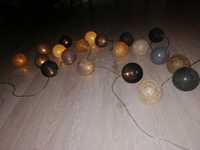 Lampiony/ kule cotton balls / lampki