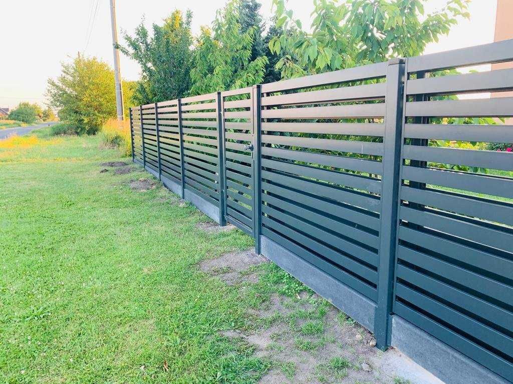 Nowoczesne przęsło palisadowe 2x1,2 m, ogrodzenia palisadowe, montaż