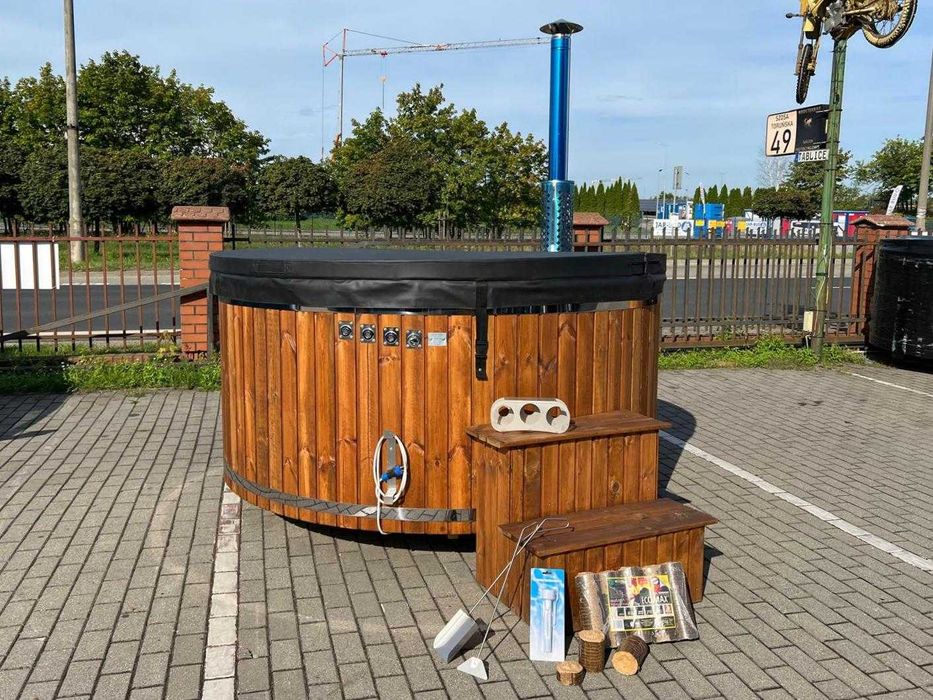Balia ruska bania jacuzzi opalane drewnem 4-6 osób piec wewnętrzny
