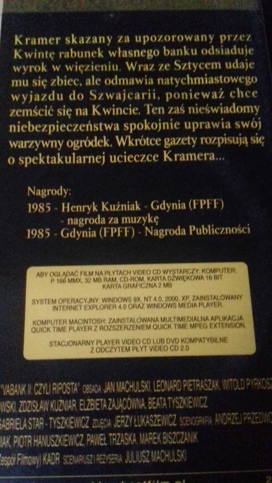 "Vabank II, czyli riposta" płyta video cd