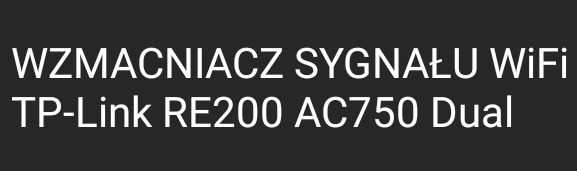 Wzmacniacz sygnału TP Link  WiFi 2,4ghz i 5ghz