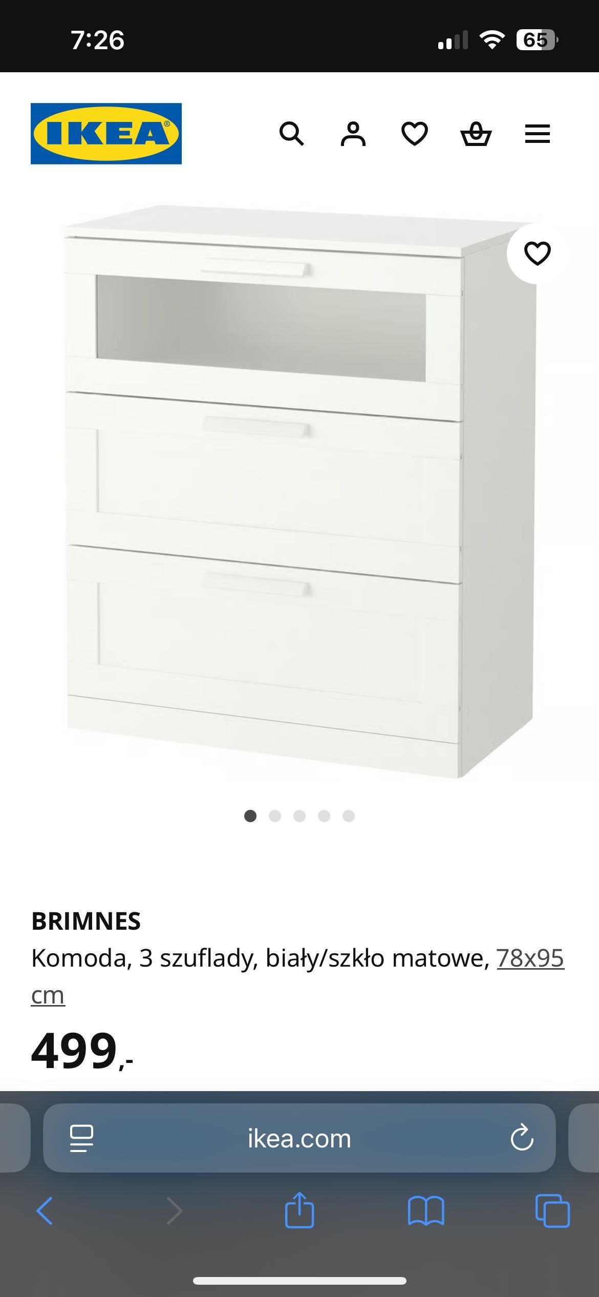 Łóżko, komoda, regał BRIMNES IKEA